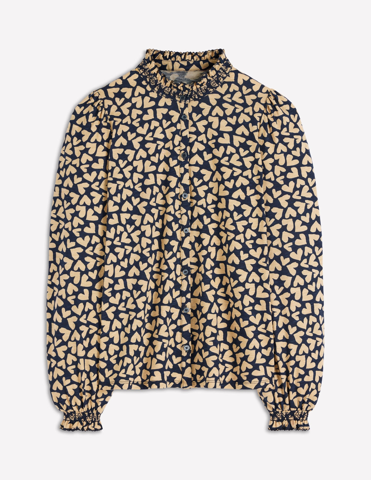 Effie Smocked Detail Shirt-Heart Scatter