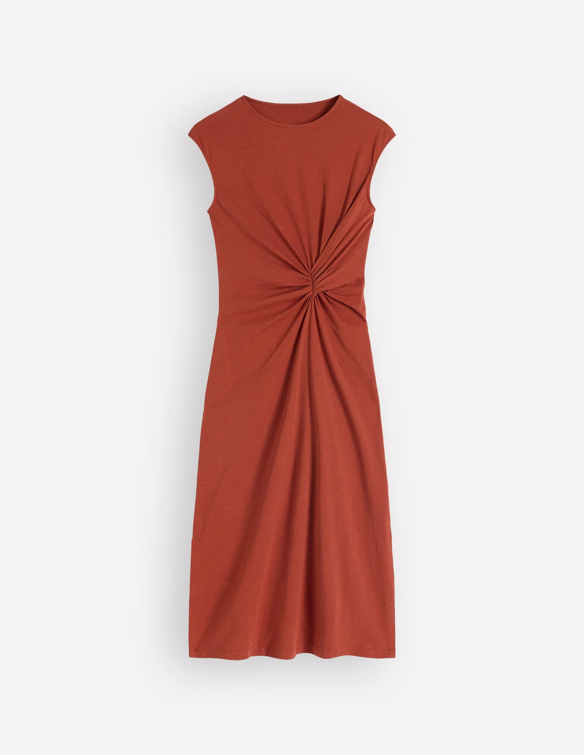 Delilah Twisted Midi Dress-Burnt Orange