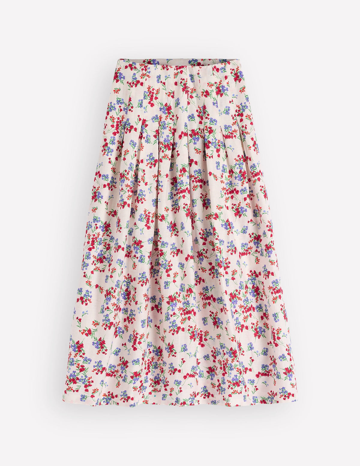 Valentina Linen Skirt-Ivory, Bloom Scatter