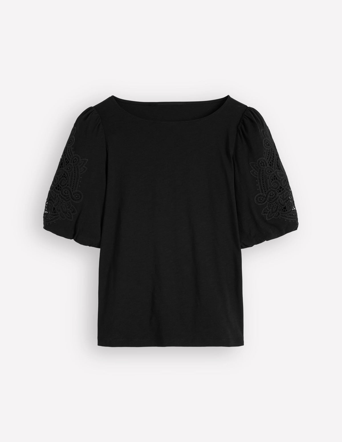 Tape Lace T-shirt-Black