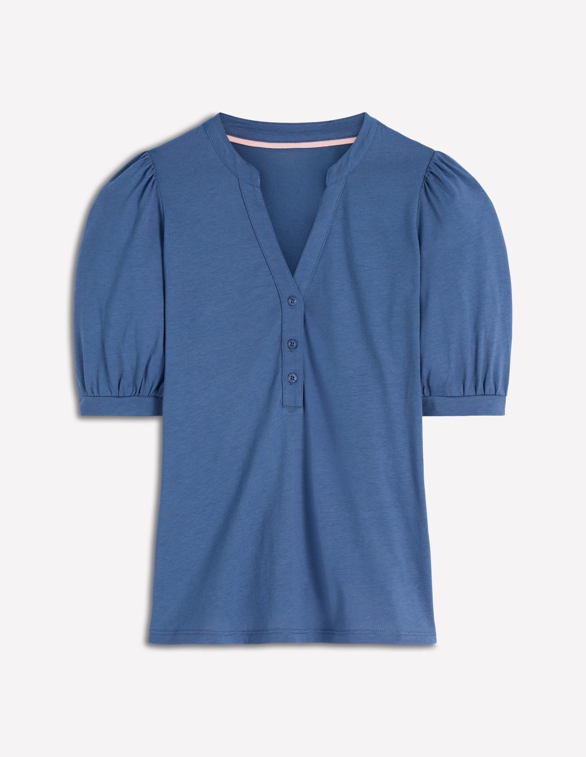 Supersoft Short Sleeve Henley-Denim Blue