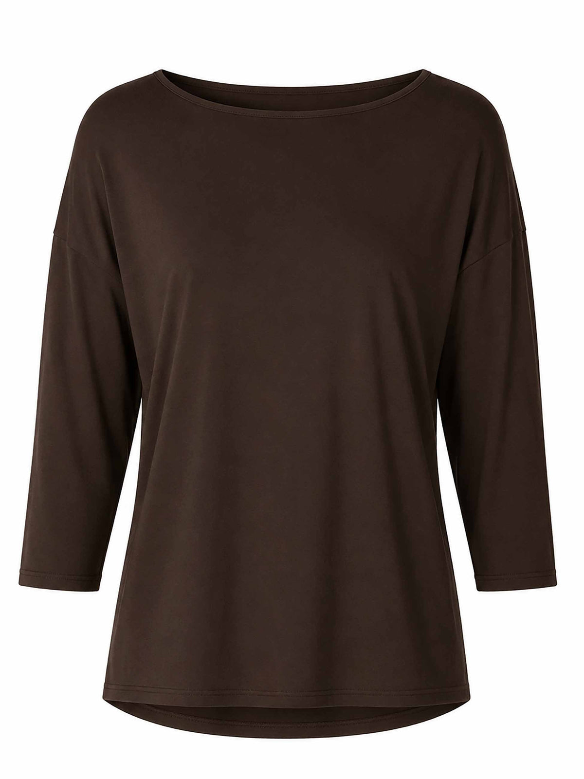 Modal Luxe Layer Tee 3/4 Sleeve - Coffee Bean