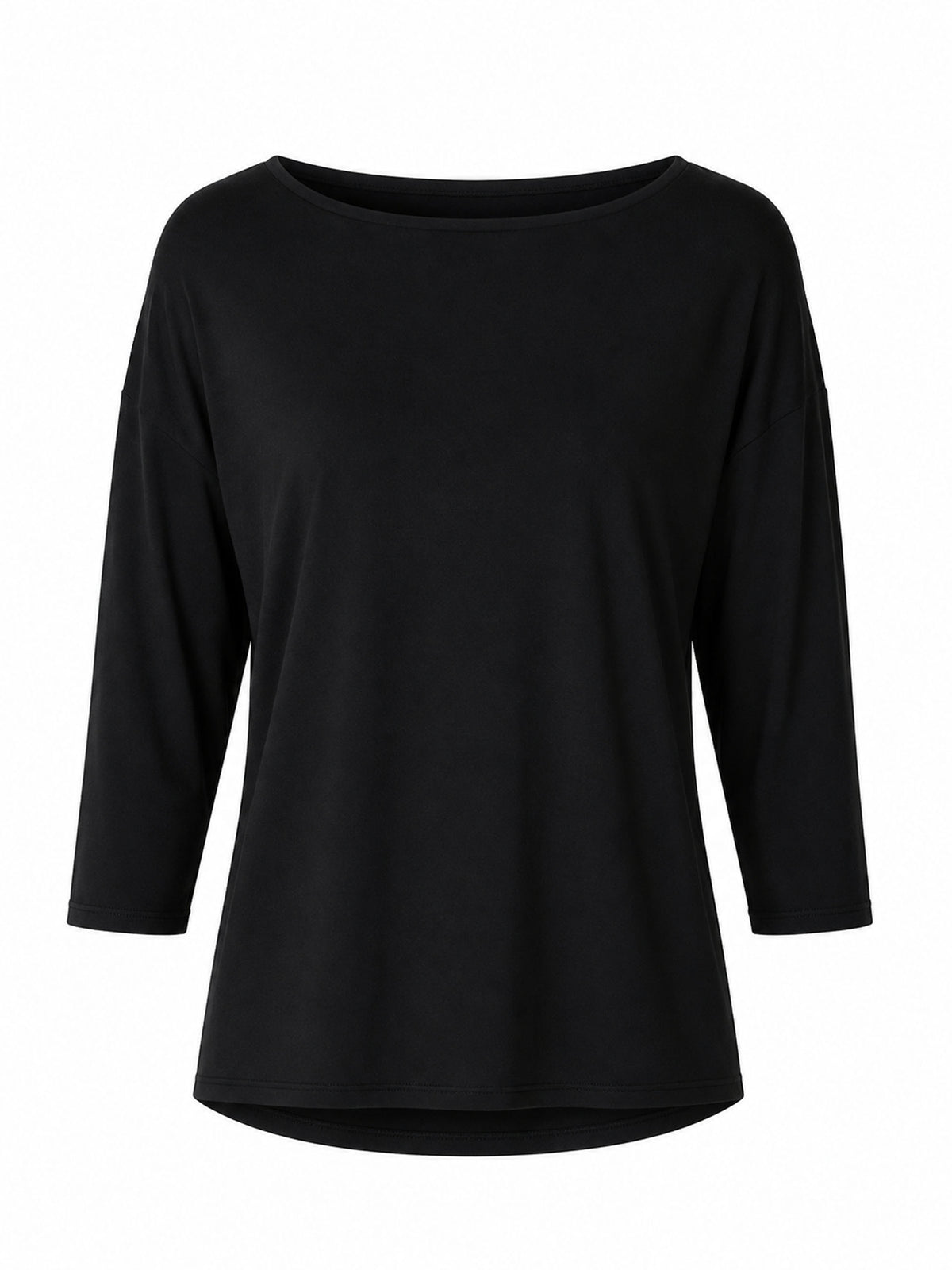 Modal Luxe Layer Tee 3/4 Sleeve - Black