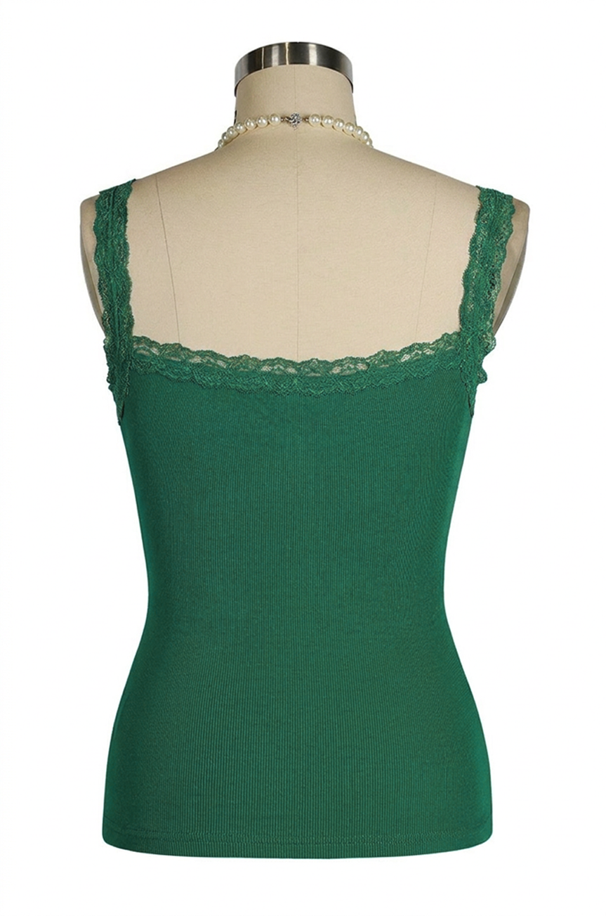 D'Amour Button Up Follies Singlet (Green)