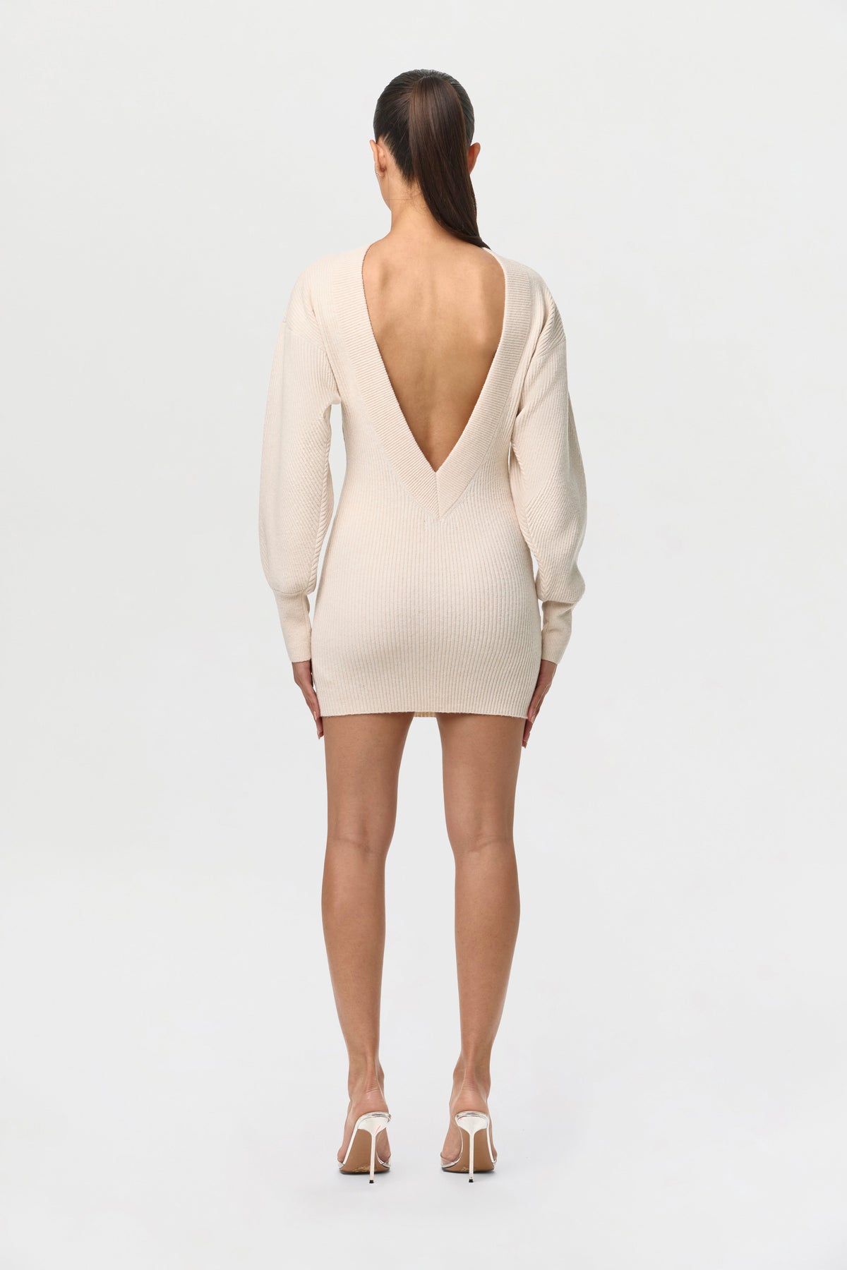 Knit Open Back Mini Dress