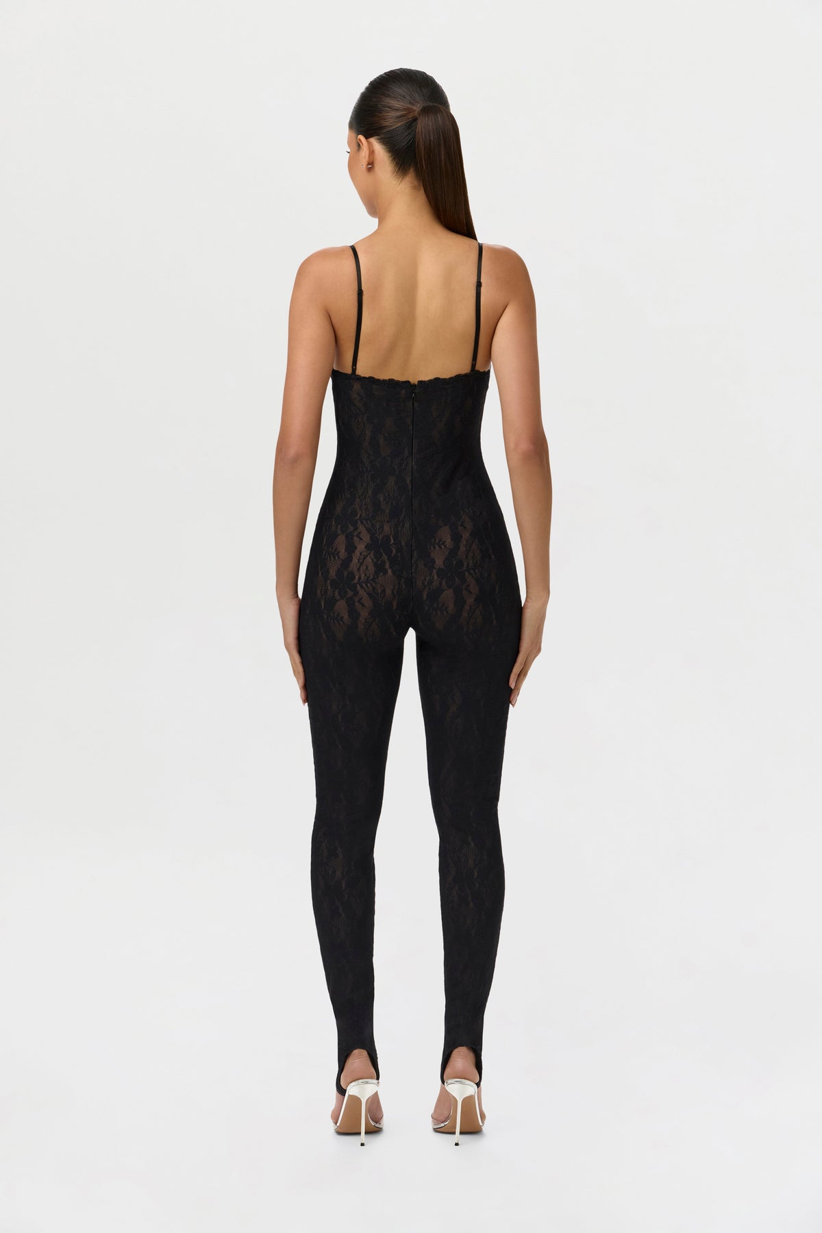 Stretch Lace Stirrup Jumpsuit