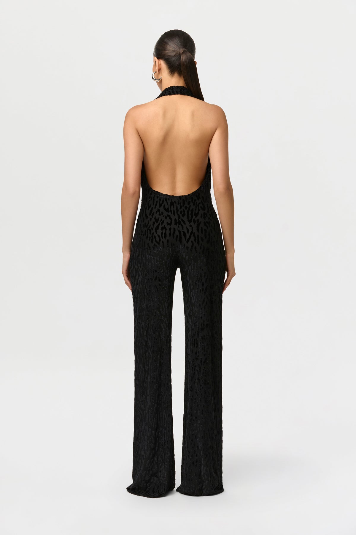 Burnout Halter Open Back Jumpsuit