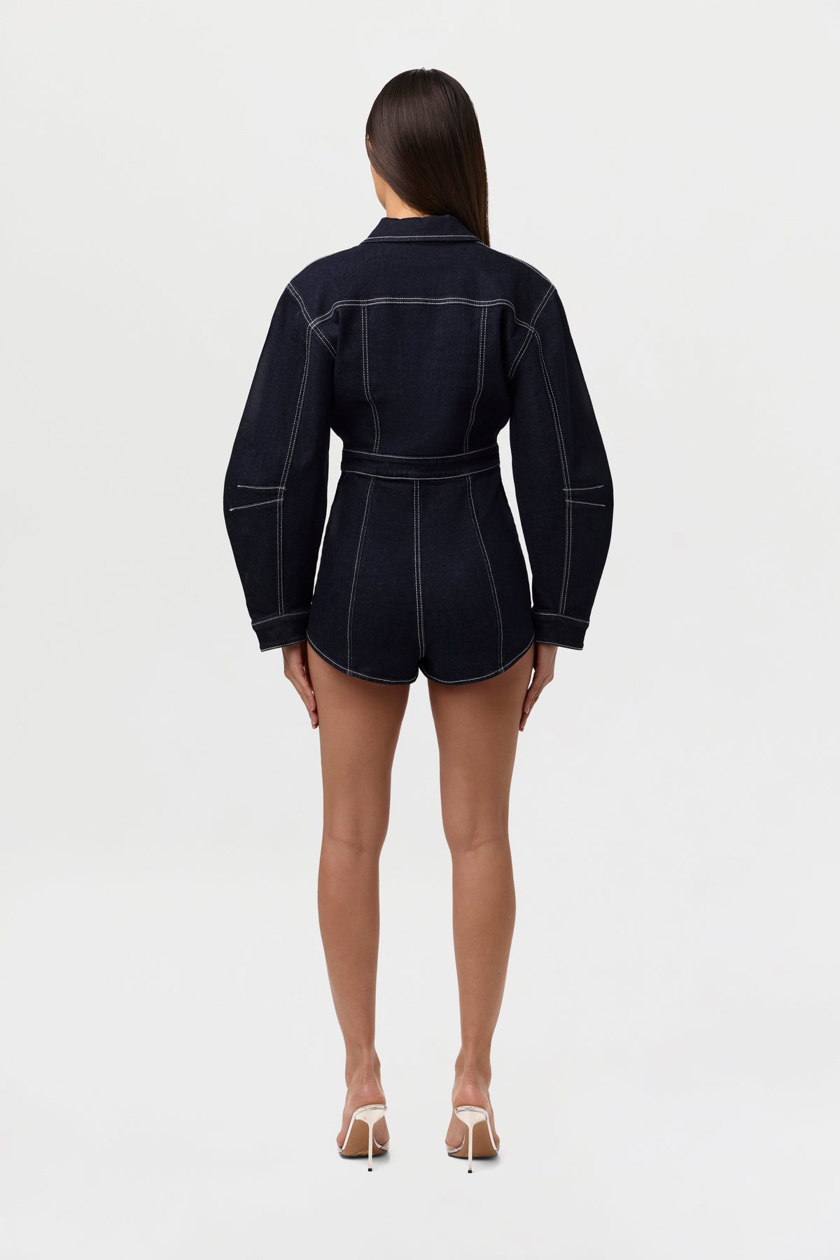 Denim Zip Up Romper