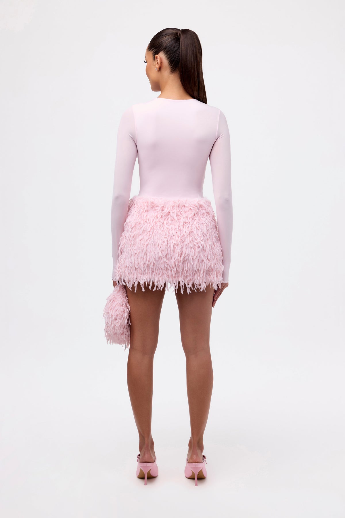 Faux Feather Mini Skirt