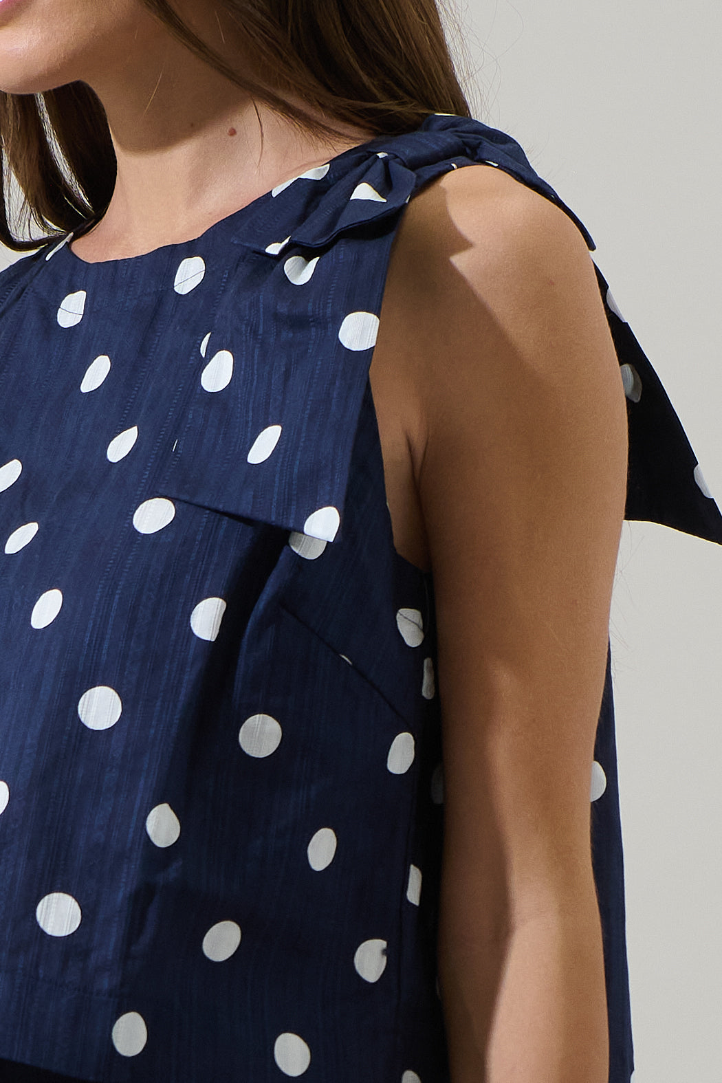 Caryn Polka Dot Sleeveless Top