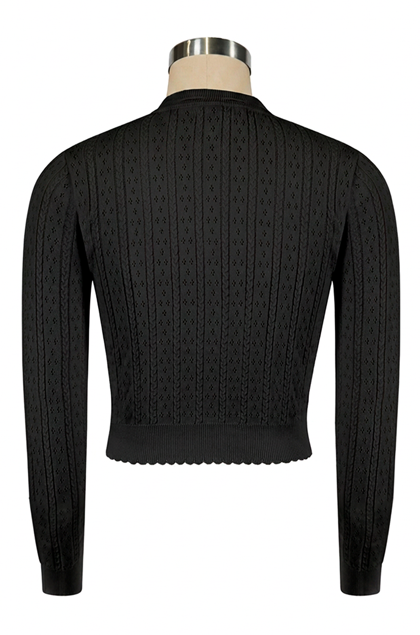 Pom Pom Pussycat Cardigan (Black)