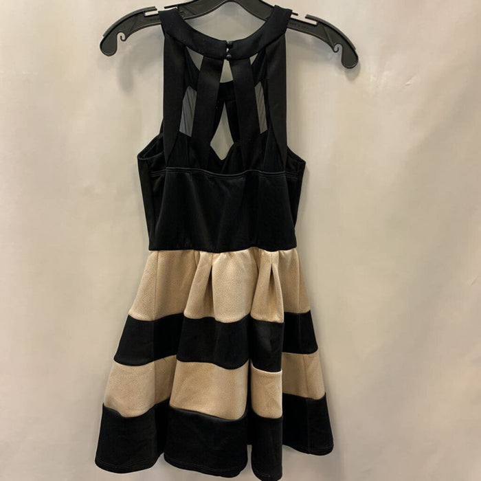 Dress: Sleeveless Striped Glitter