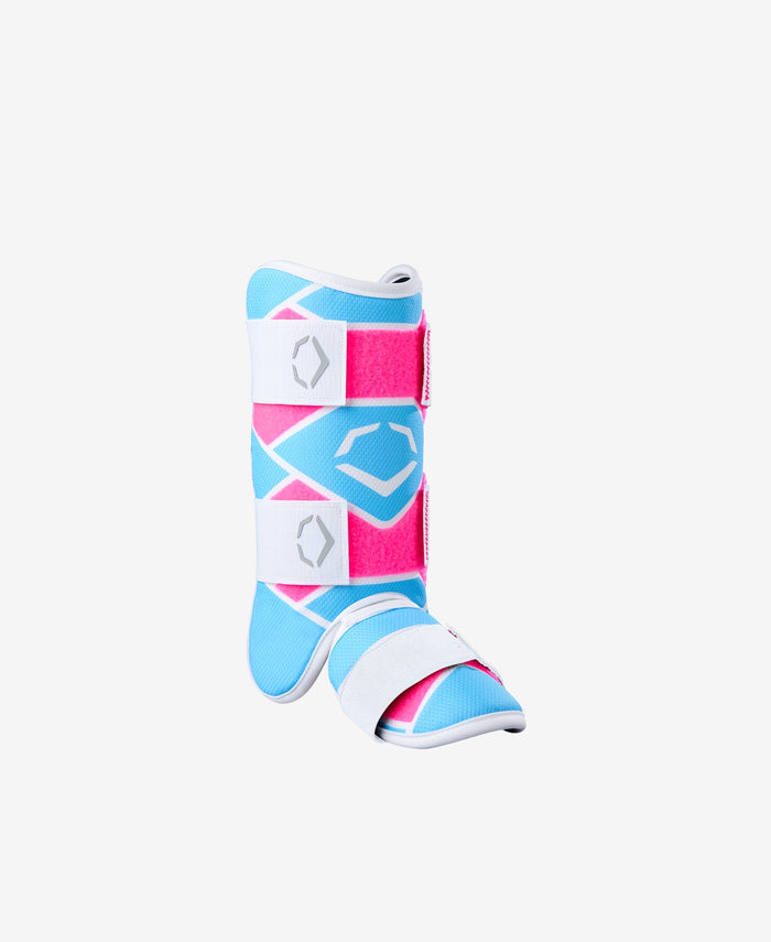 EvoShield Youth SRZ-2 Batter's Leg Guard Equipment Wilson Pink/Victory Blue