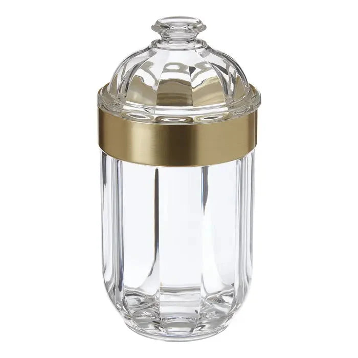 Gianna Medium Acrylic Canister with Gold Rim Accessories