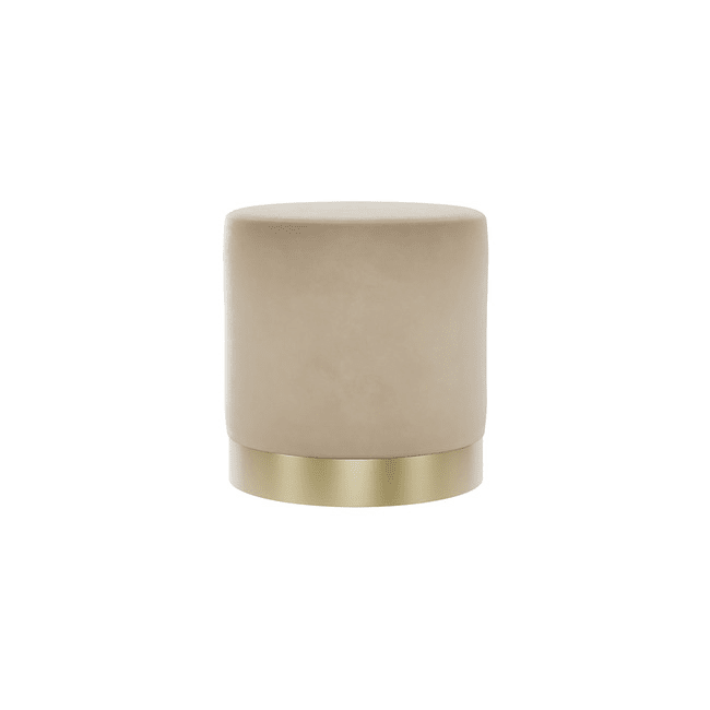 Jaycee Beige & Gold Medium Round Stool Furniture