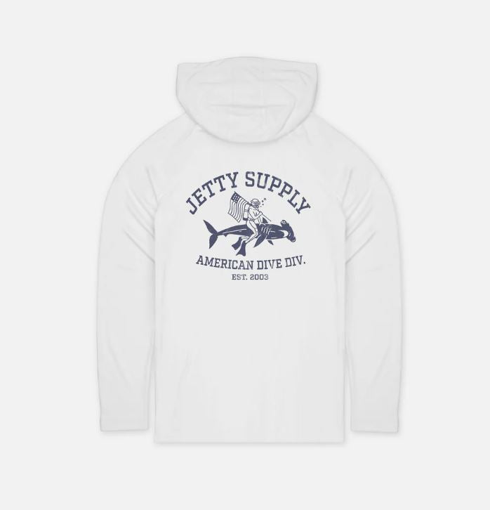 Jetty Boys' Division UV Hoodie Apparel Jetty White Youth Small