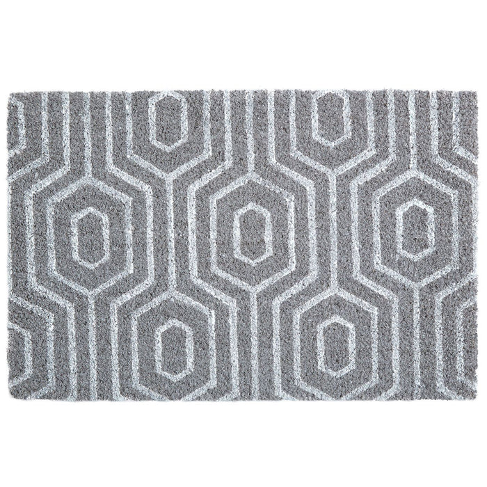 Lia Grey Geometric Doormat Rug