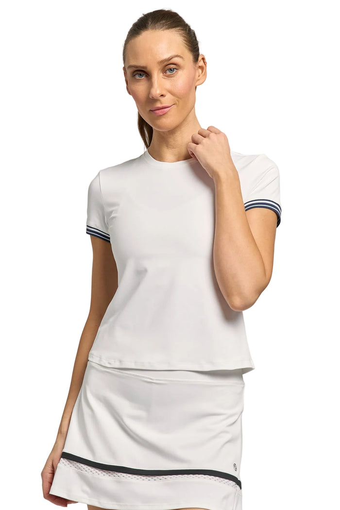 Lija Womens Elite Division Top Apparel LIJA White/Dark navy XSmall