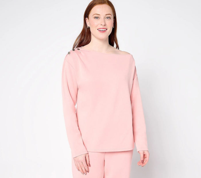 Long Sleeve Shirt: Asymmetric Boatneck NWOT