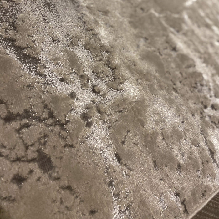 Maia Grey, Cream & Silver Marble Runner Rug