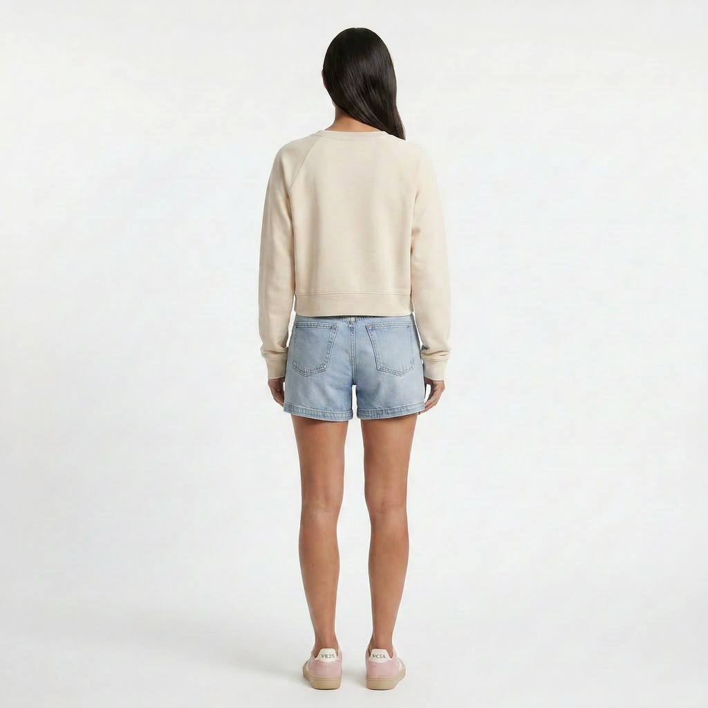 Solid Shrunken Raglan Sweatshirt