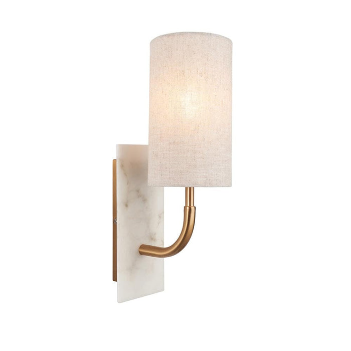 Nerosa Gold & White Marble Curved Arm Wall Light Lighting