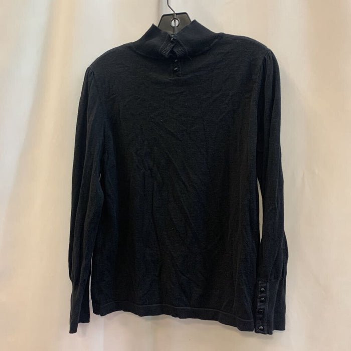 Shirt: Long Sleeve Mock Neck Knit Weave Detail