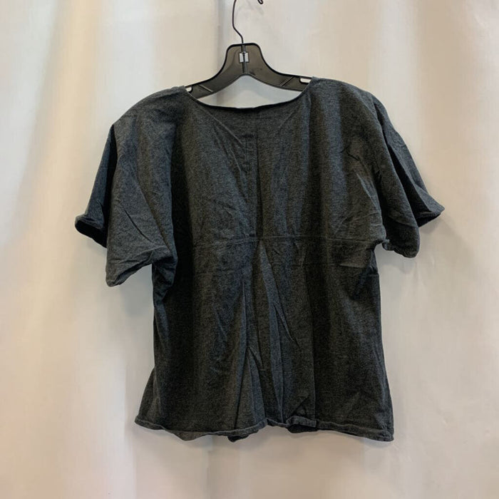 Shirt: Short Sleeve Cross Front V Neck