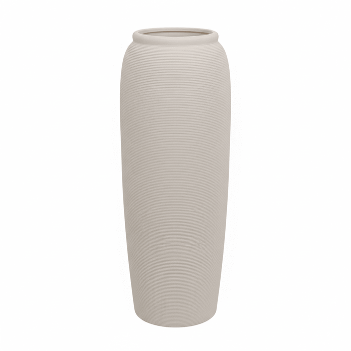 Solis Large Floor Standing Stone Ceramic Neutral Vase Accessories