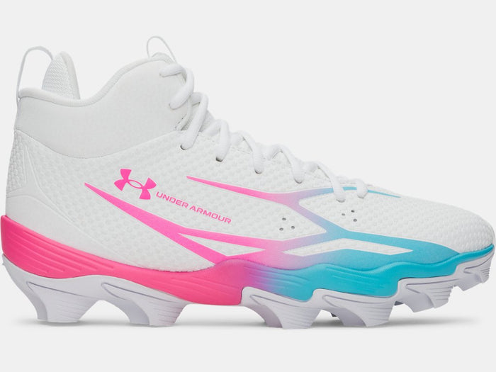 Under Armour Men's Spotlight Hammer 26' Footwear Under Armour White/Fresco Blue/Pink Rave-101 6.5