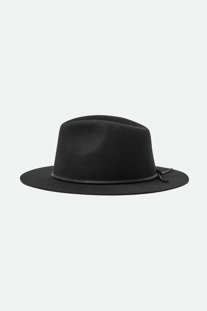 Wesley Packable Fedora - Black/Black