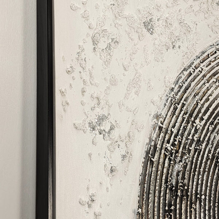 Westborne Monochrome Spiral Textured Canvas Wall Art Accessories
