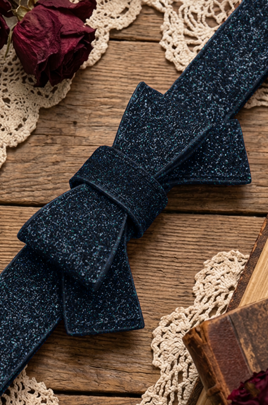 Pretty Kitty Follies Sparkle Bow Belt (Navy)