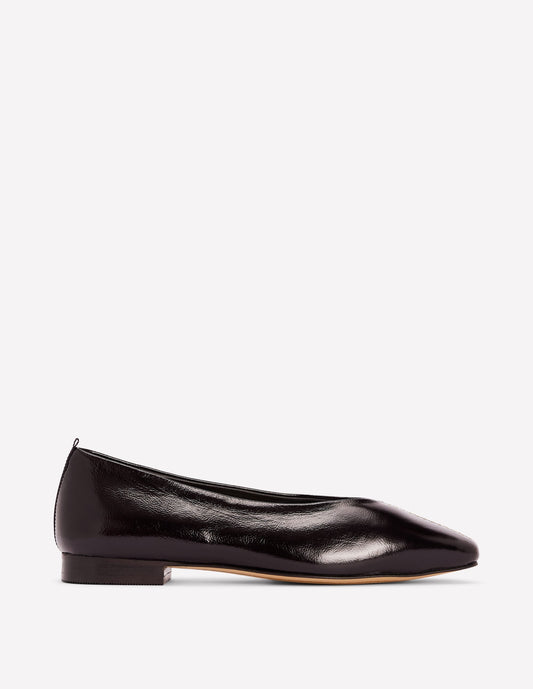 High Cut Stitch Detail Flats-Deep Oxblood