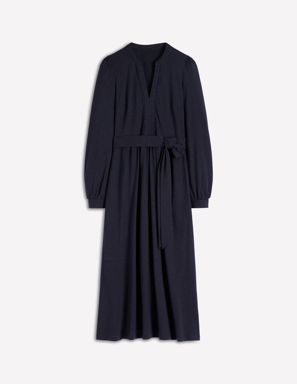 Naomi Long Sleeve Jersey Dress-Navy