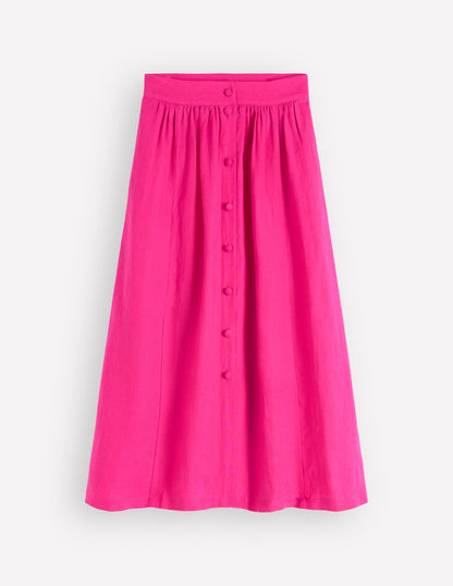 Emma Linen Maxi Skirt-Pink Peony