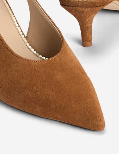 High Cut Slingback Court-Tan