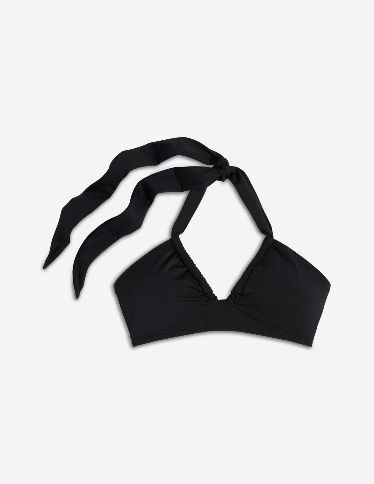 Minori Halter Tie Bikini Top-Black
