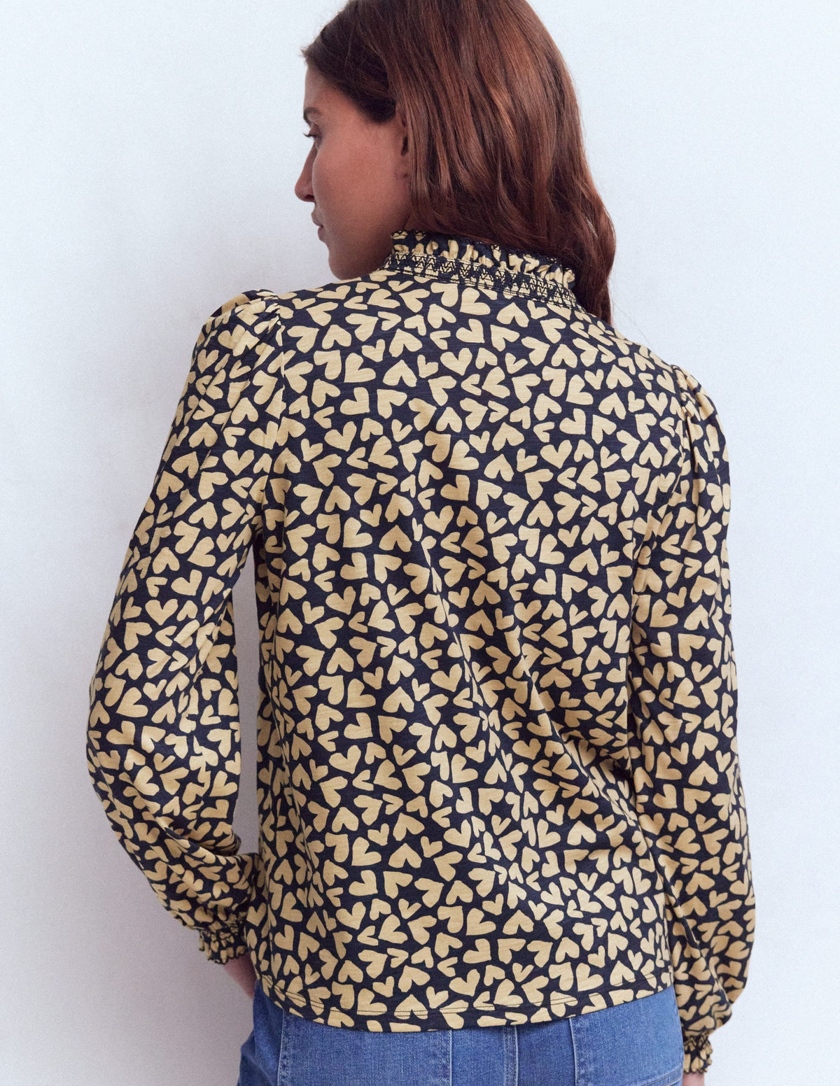 Effie Smocked Detail Shirt-Heart Scatter
