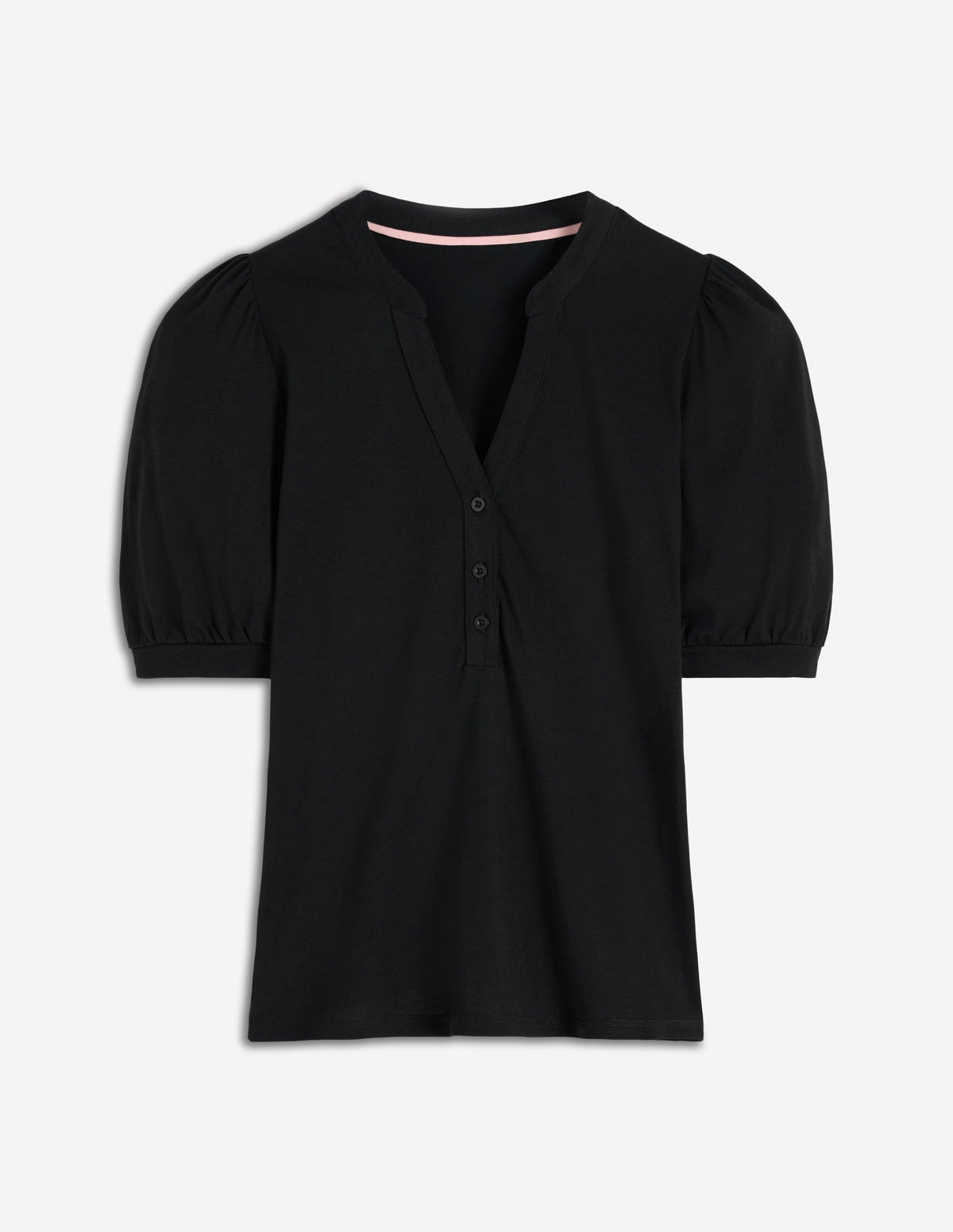 Supersoft Short Sleeve Henley-Black