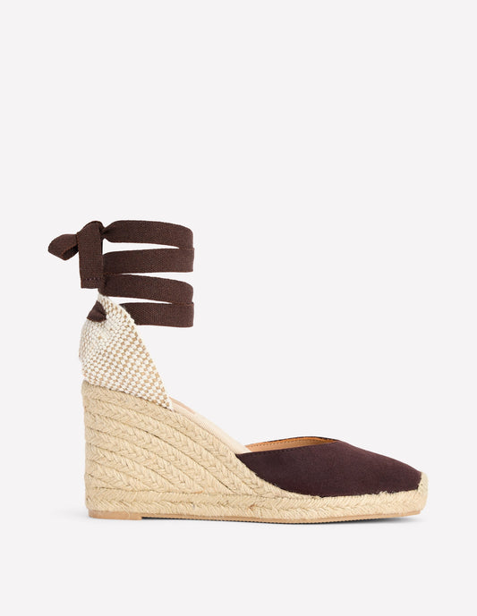 Cassie High Wedge Espadrilles-Bitter Chocolate