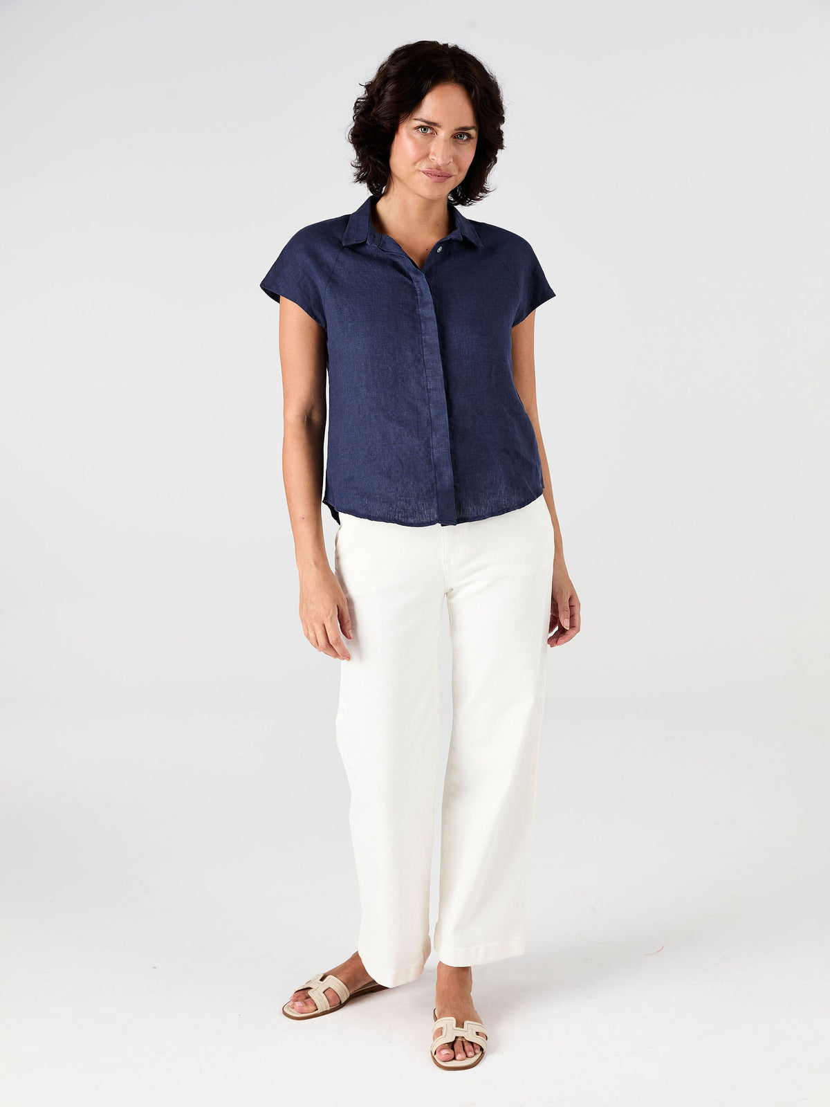 Laurel Linen Shirt - Navy