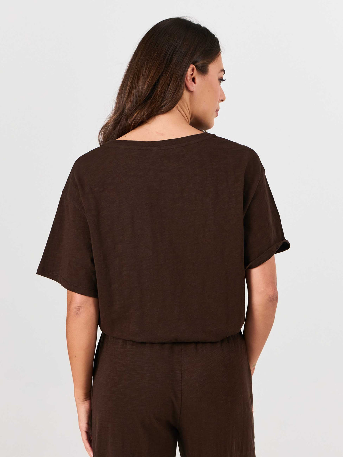 Textured Slub Eden Tee - Coffee Bean