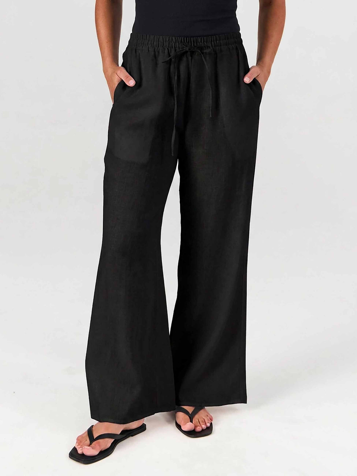 Sasha Linen Pants - Black