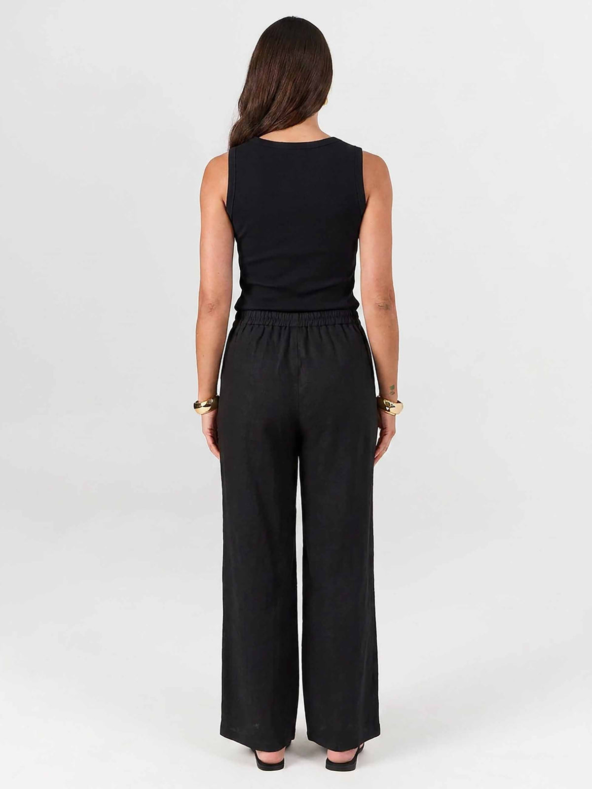 Sasha Linen Pants - Black