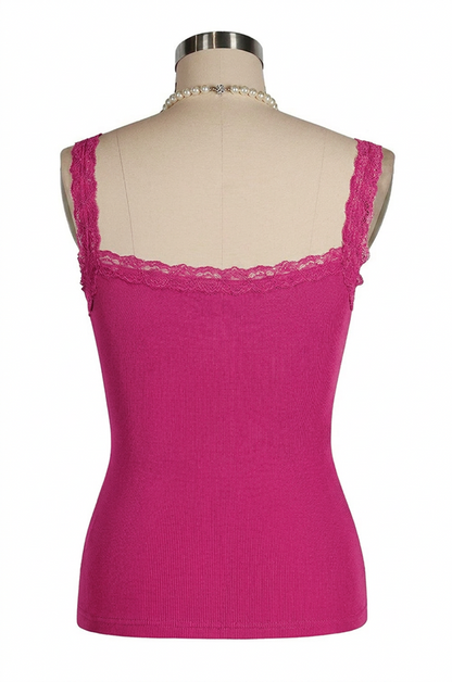 D'Amour Button Up Follies Singlet (Raspberry)