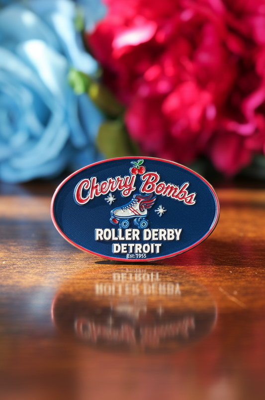 Cherry Bomb Follies Brooch (Roller Derby)