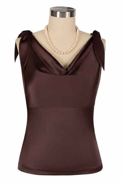 D'Amour Classic Cowl Top (Brown)