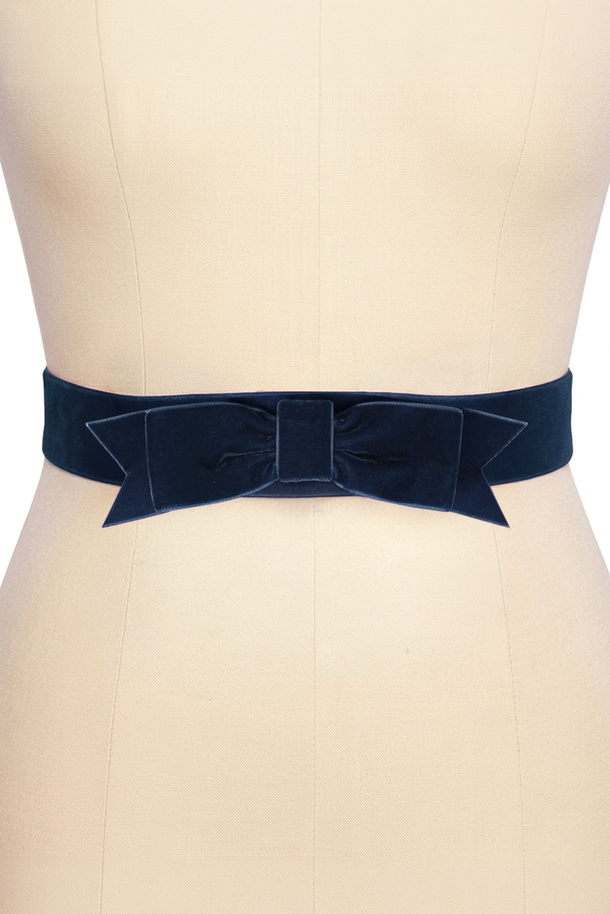 D'Amour Follies Bow Belt (Midnight Blue)