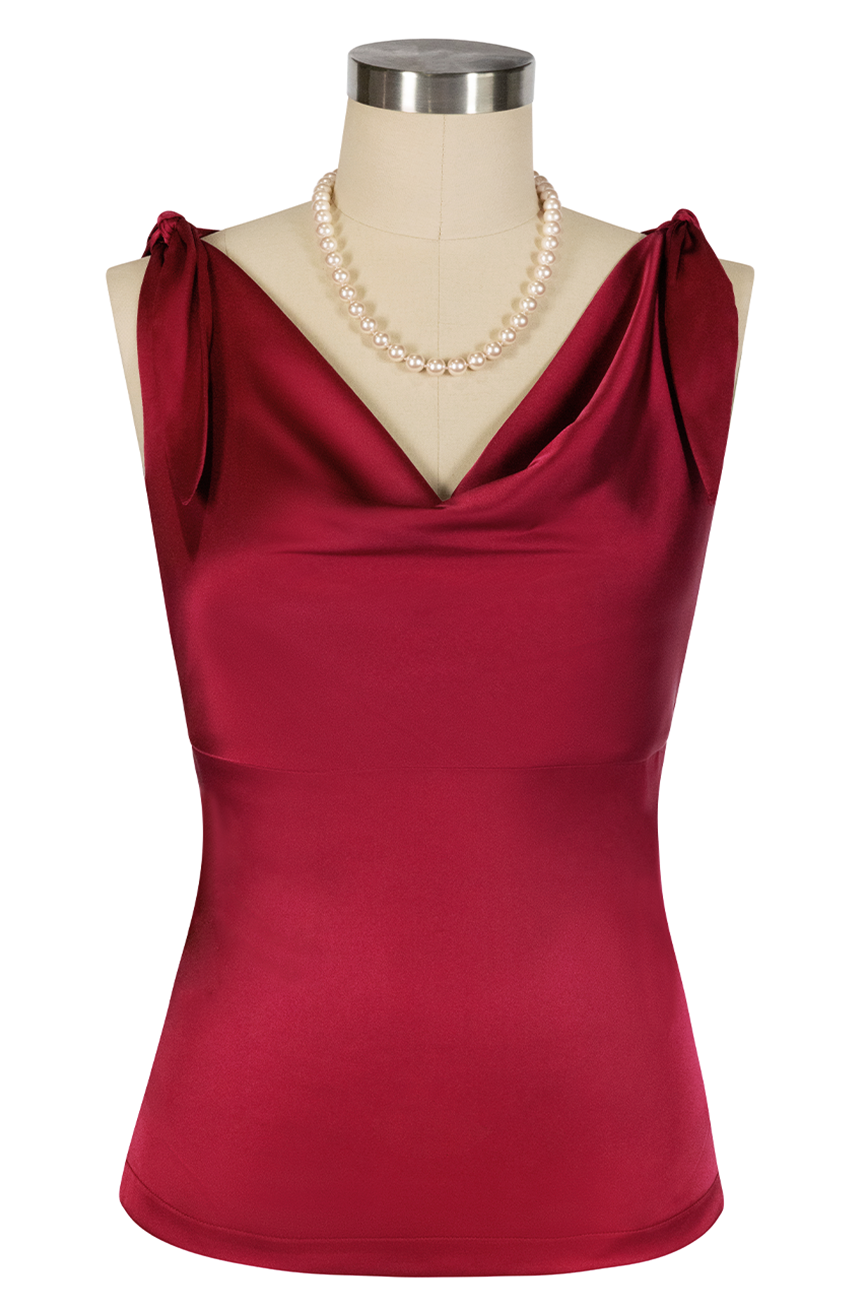 D'Amour Classic Cowl Top (Burgundy)